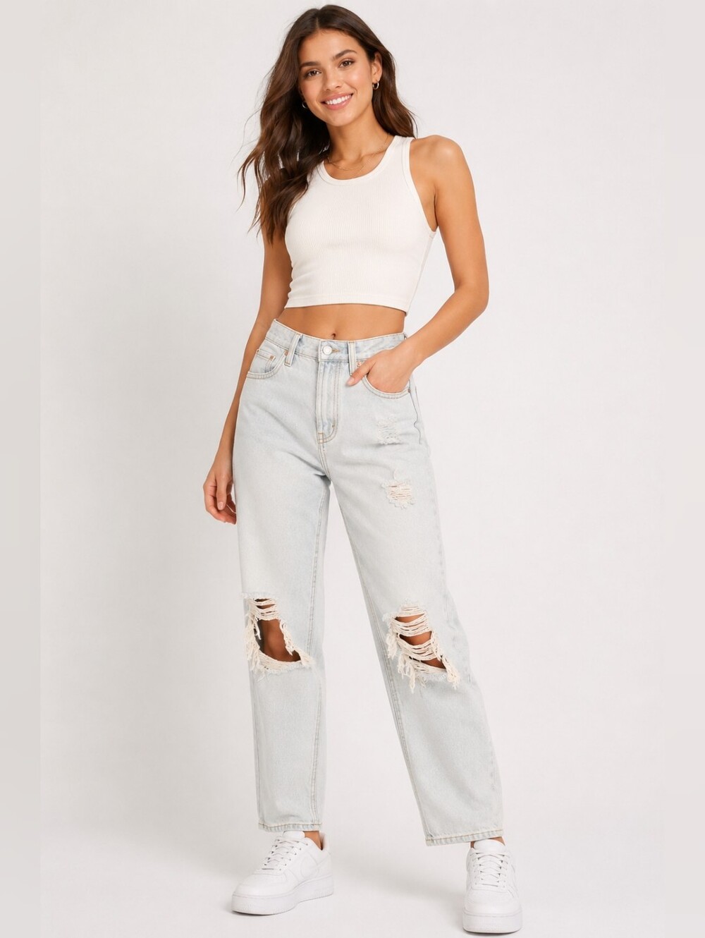 Wild Fable Highest Rise Distressed Mom Jeans — Size 2
